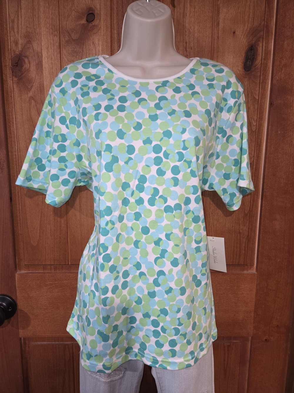 Studio Works Short Sleeve Tee‎ in Mint Green & Aqua